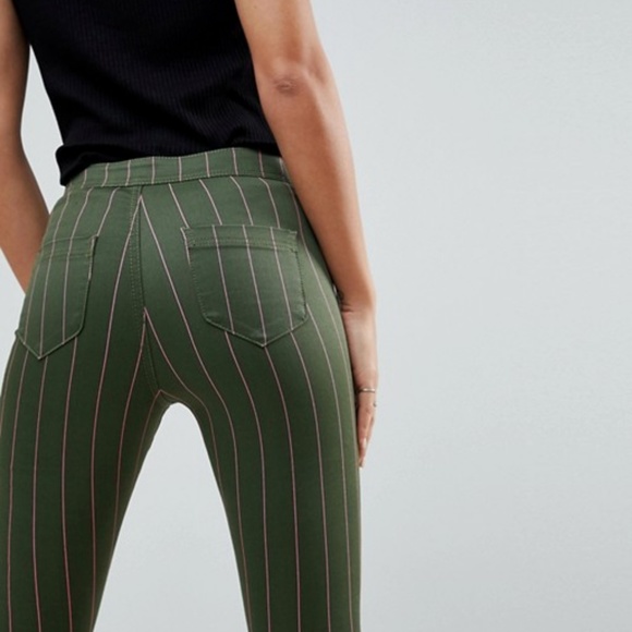ASOS Rivington High Waisted Skinny Stripe Jeggings - Picture 2 of 8